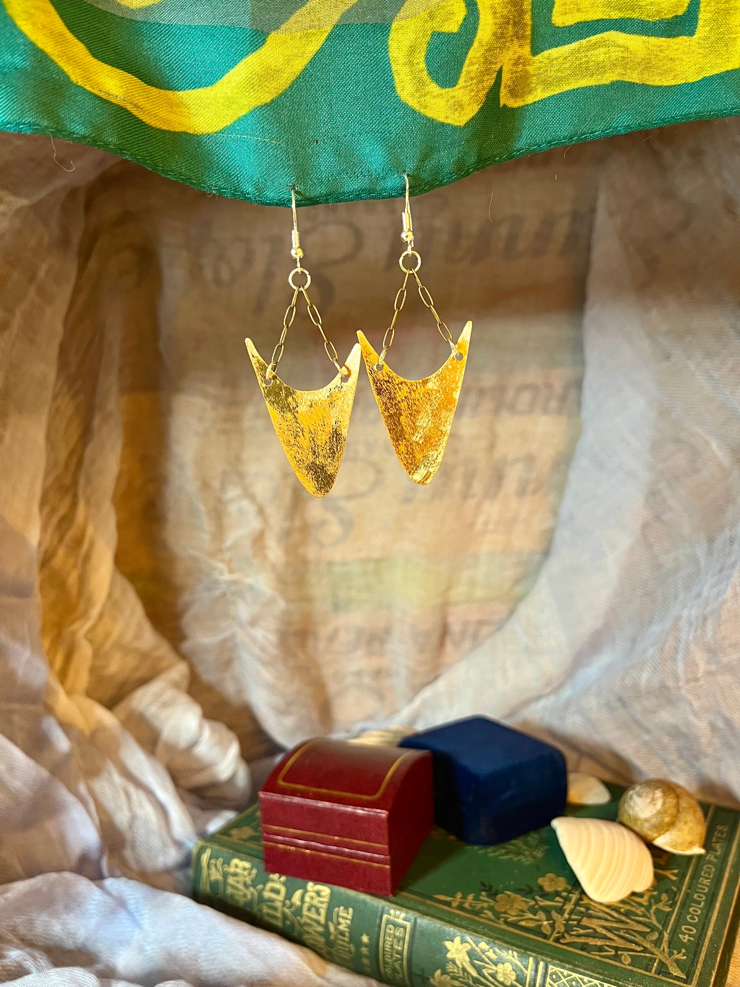 fierce brass dangle earrings