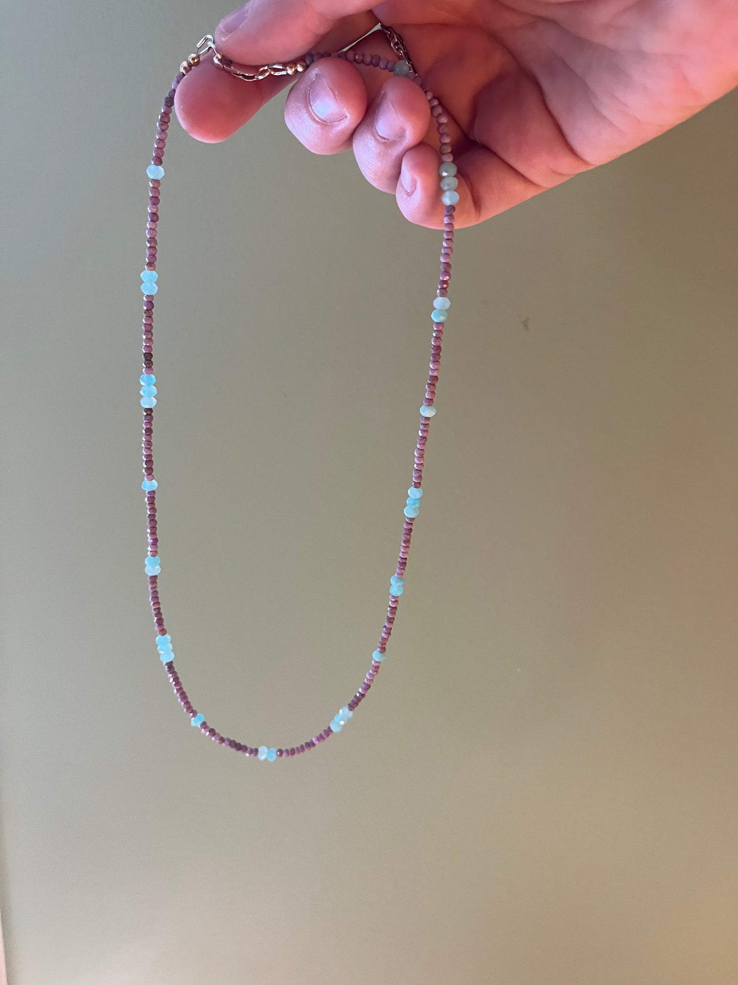 lepidolite & amazonite necklace