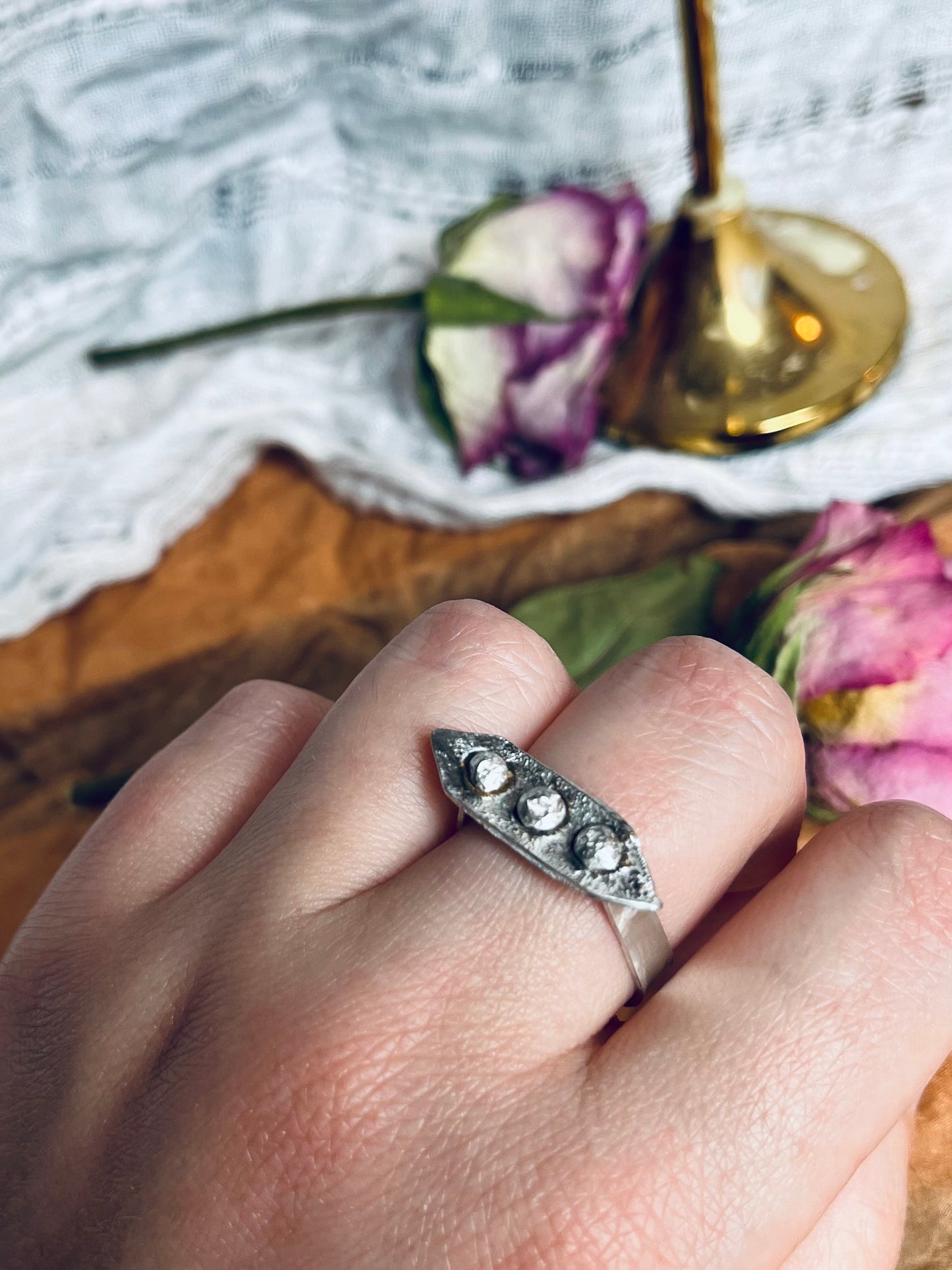 one of a kind "peapod" ring
