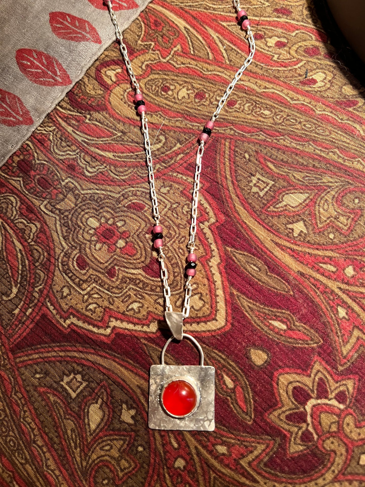 carnelian pendant with chain