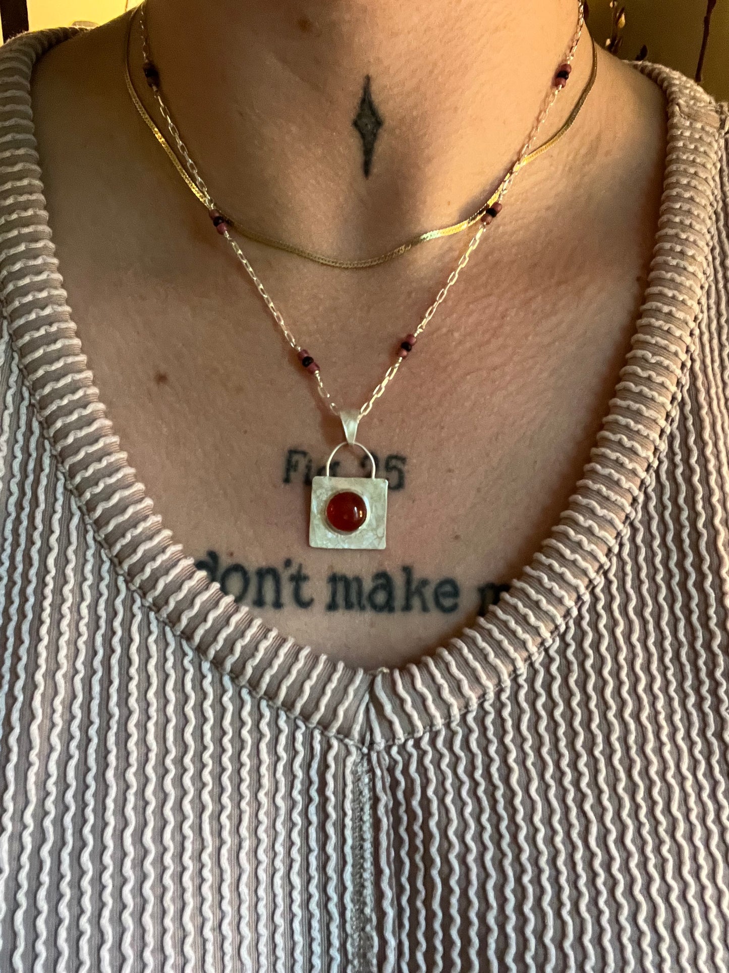 carnelian pendant with chain