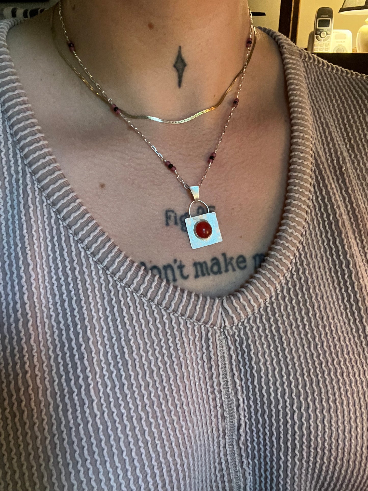 carnelian pendant with chain